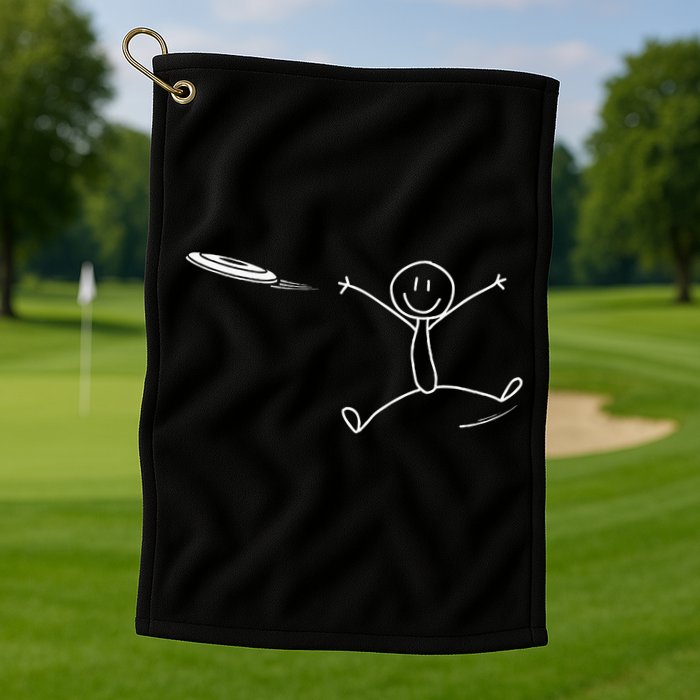 Frisbee Stickman Disc Golf Funny Ultimate Frisbee Game Golf Towel
