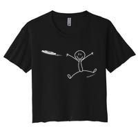 Frisbee Stickman Disc Golf Funny Ultimate Frisbee Game Women's Crop Top Tee