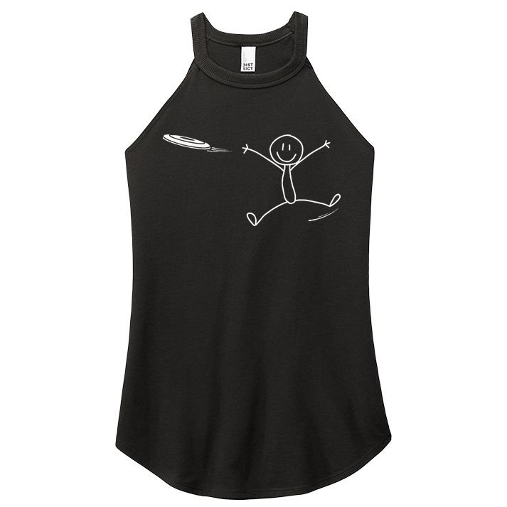 Frisbee Stickman Disc Golf Funny Ultimate Frisbee Game Women's Perfect Tri Rocker Tank