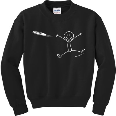 Frisbee Stickman Disc Golf Funny Ultimate Frisbee Game Kids Sweatshirt