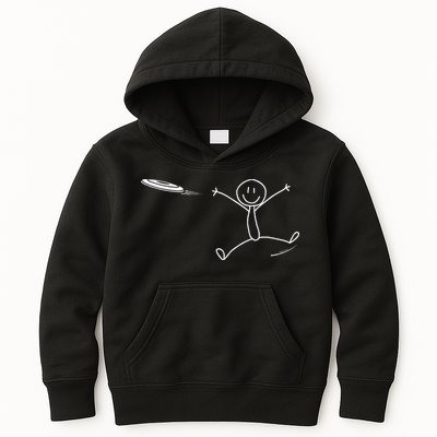 Frisbee Stickman Disc Golf Funny Ultimate Frisbee Game Kids Hoodie