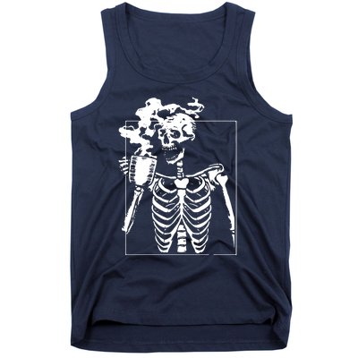 Funny Skeleton Drinking Coffee Caffeine Lover Coffee Brewer Tank Top