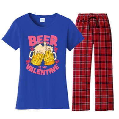 Funny Singles Day Beer Is My Valentine Gift Women's Flannel Pajama Set