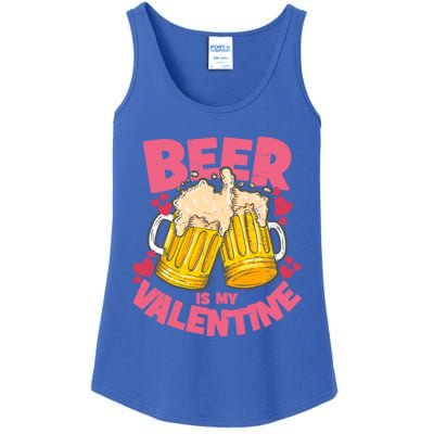 Funny Singles Day Beer Is My Valentine Gift Ladies Essential Tank