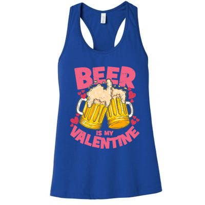 Funny Singles Day Beer Is My Valentine Gift Women's Racerback Tank