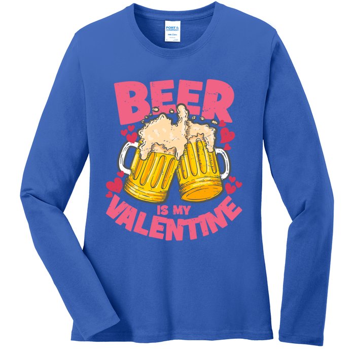 Funny Singles Day Beer Is My Valentine Gift Ladies Long Sleeve Shirt