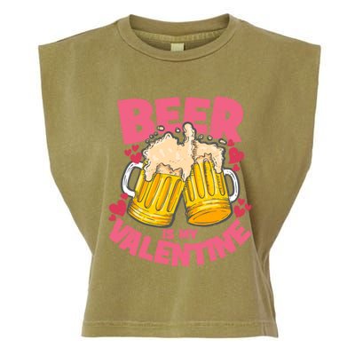 Funny Singles Day Beer Is My Valentine Gift Garment-Dyed Women's Muscle Tee