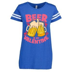 Funny Singles Day Beer Is My Valentine Gift Enza Ladies Jersey Football T-Shirt