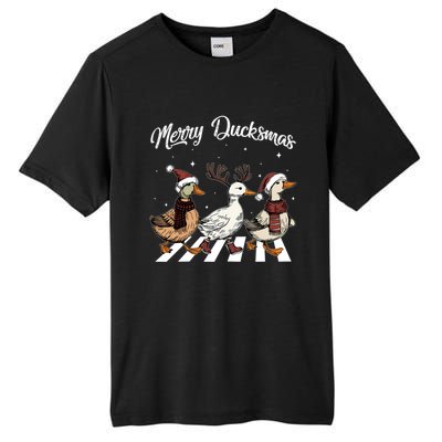 Funny Santa Duck Christmas Merry Ducksmas Duck Lover Xmas Cute Gift Tall Fusion ChromaSoft Performance T-Shirt