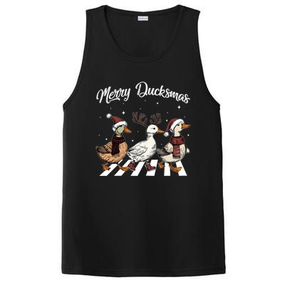 Funny Santa Duck Christmas Merry Ducksmas Duck Lover Xmas Cute Gift PosiCharge Competitor Tank