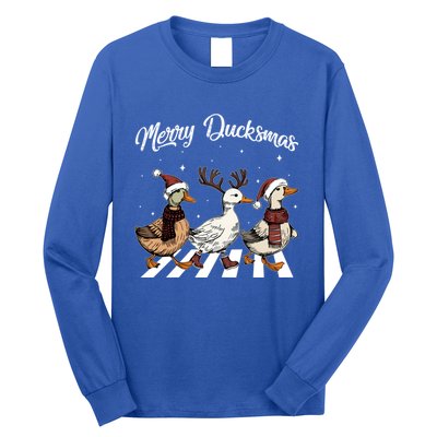 Funny Santa Duck Christmas Merry Ducksmas Duck Lover Xmas Cute Gift Long Sleeve Shirt