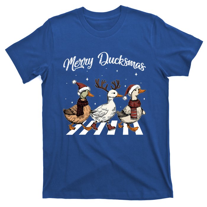 Funny Santa Duck Christmas Merry Ducksmas Duck Lover Xmas Cute Gift T-Shirt