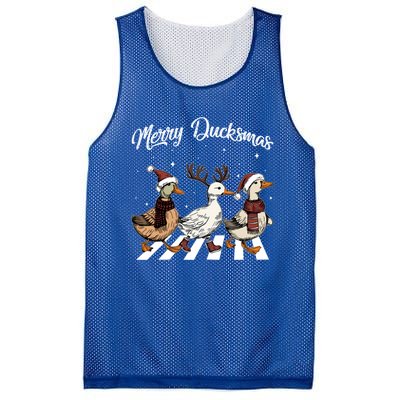 Funny Santa Duck Christmas Merry Ducksmas Duck Lover Xmas Cute Gift Mesh Reversible Basketball Jersey Tank