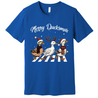 Funny Santa Duck Christmas Merry Ducksmas Duck Lover Xmas Cute Gift Premium T-Shirt