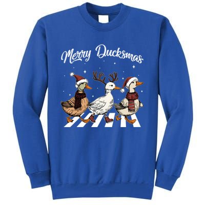 Funny Santa Duck Christmas Merry Ducksmas Duck Lover Xmas Cute Gift Tall Sweatshirt