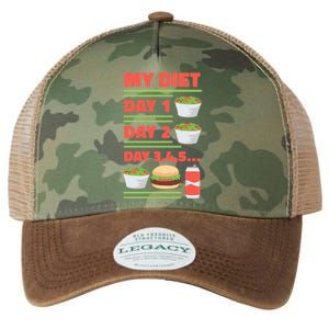 Funny Salad Diet Food Not Diet Soda Hamburger Quote Cool Gift Legacy Tie Dye Trucker Hat