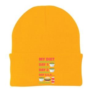 Funny Salad Diet Food Not Diet Soda Hamburger Quote Cool Gift Knit Cap Winter Beanie