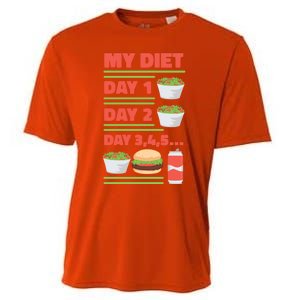 Funny Salad Diet Food Not Diet Soda Hamburger Quote Cool Gift Cooling Performance Crew T-Shirt