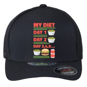 Funny Salad Diet Food Not Diet Soda Hamburger Quote Cool Gift Flexfit Unipanel Trucker Cap