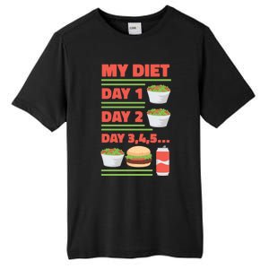 Funny Salad Diet Food Not Diet Soda Hamburger Quote Cool Gift Tall Fusion ChromaSoft Performance T-Shirt