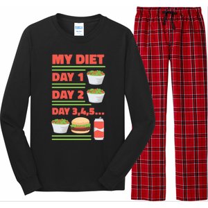 Funny Salad Diet Food Not Diet Soda Hamburger Quote Cool Gift Long Sleeve Pajama Set