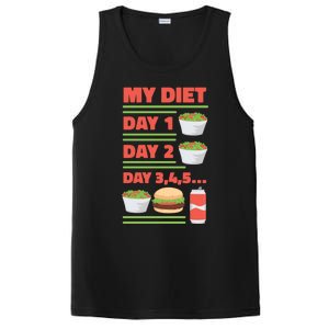 Funny Salad Diet Food Not Diet Soda Hamburger Quote Cool Gift PosiCharge Competitor Tank