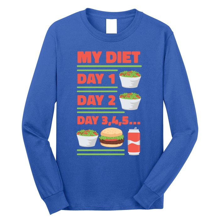 Funny Salad Diet Food Not Diet Soda Hamburger Quote Cool Gift Long Sleeve Shirt