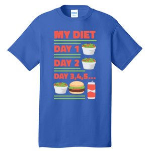 Funny Salad Diet Food Not Diet Soda Hamburger Quote Cool Gift Tall T-Shirt