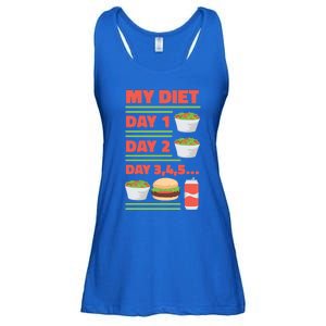 Funny Salad Diet Food Not Diet Soda Hamburger Quote Cool Gift Ladies Essential Flowy Tank