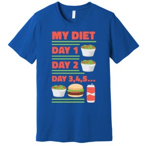 Funny Salad Diet Food Not Diet Soda Hamburger Quote Cool Gift Premium T-Shirt