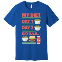 Funny Salad Diet Food Not Diet Soda Hamburger Quote Cool Gift Premium T-Shirt