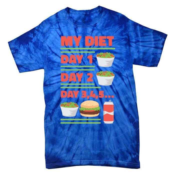 Funny Salad Diet Food Not Diet Soda Hamburger Quote Cool Gift Tie-Dye T-Shirt