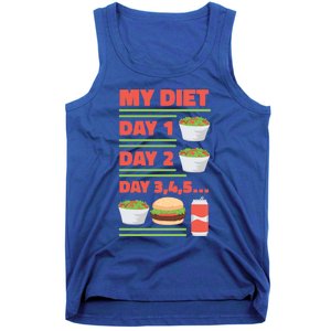 Funny Salad Diet Food Not Diet Soda Hamburger Quote Cool Gift Tank Top