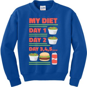 Funny Salad Diet Food Not Diet Soda Hamburger Quote Cool Gift Kids Sweatshirt