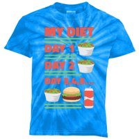 Funny Salad Diet Food Not Diet Soda Hamburger Quote Cool Gift Kids Tie-Dye T-Shirt