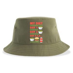 Funny Salad Diet Food Not Diet Soda Hamburger Quote Cool Gift Sustainable Bucket Hat