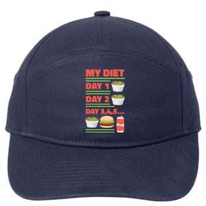 Funny Salad Diet Food Not Diet Soda Hamburger Quote Cool Gift 7-Panel Snapback Hat