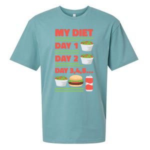 Funny Salad Diet Food Not Diet Soda Hamburger Quote Cool Gift Sueded Cloud Jersey T-Shirt