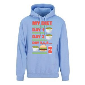 Funny Salad Diet Food Not Diet Soda Hamburger Quote Cool Gift Unisex Surf Hoodie