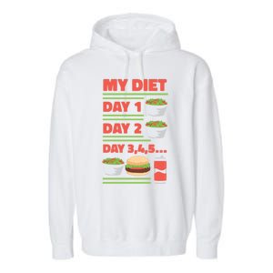 Funny Salad Diet Food Not Diet Soda Hamburger Quote Cool Gift Garment-Dyed Fleece Hoodie