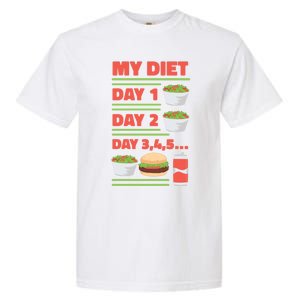 Funny Salad Diet Food Not Diet Soda Hamburger Quote Cool Gift Garment-Dyed Heavyweight T-Shirt