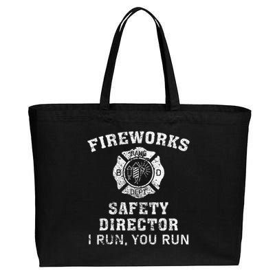 Fireworks Safety Director I Run You Run Bang Cotton Canvas Jumbo Tote