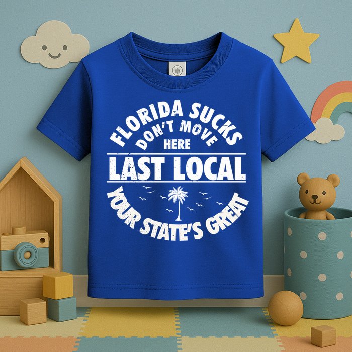 Florida Sucks Dont Move Here Last Local Funny Toddler T-Shirt