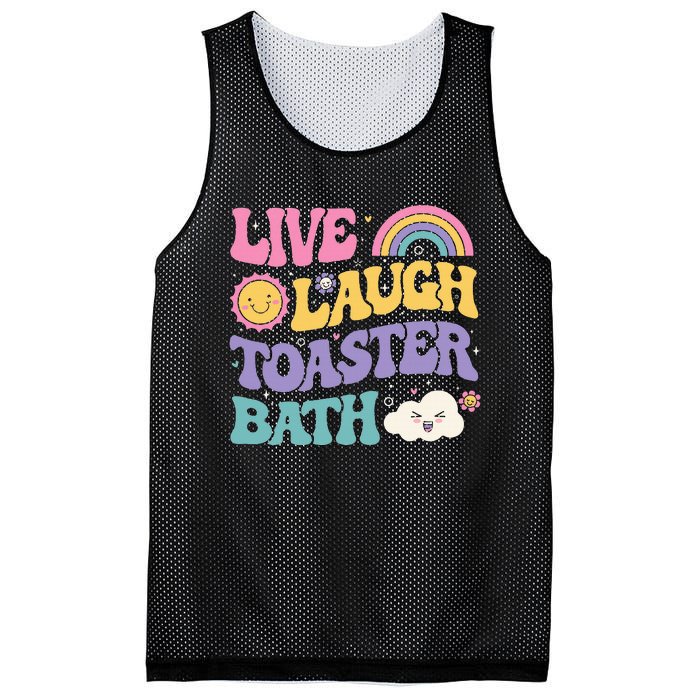 Funny Saying Dark Humor Live Laugh Toaster Bath Dread Mesh Reversible Basketball Jersey Tank