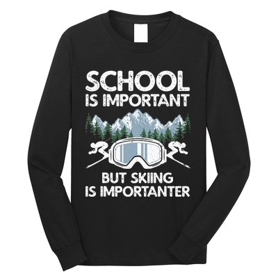 Funny Skiing Design For Men Women Skier Ski Skiing Lovers Long Sleeve Shirt