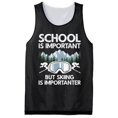 Funny Skiing Design For Men Women Skier Ski Skiing Lovers Mesh Reversible Basketball Jersey Tank