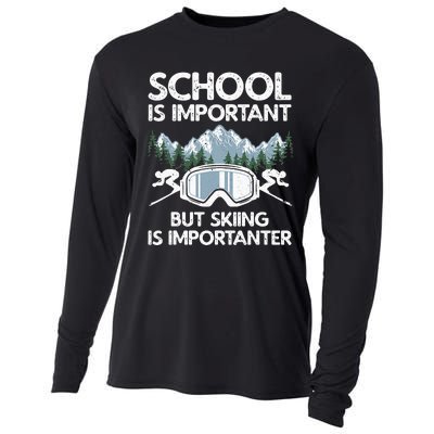 Funny Skiing Design For Men Women Skier Ski Skiing Lovers Cooling Performance Long Sleeve Crew