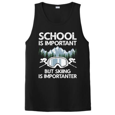 Funny Skiing Design For Men Women Skier Ski Skiing Lovers PosiCharge Competitor Tank