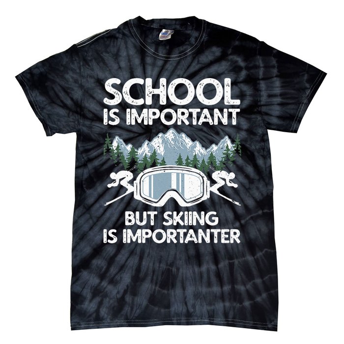 Funny Skiing Design For Men Women Skier Ski Skiing Lovers Tie-Dye T-Shirt