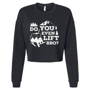 Funny Skiing Do You Even Lift Bro Ski Gift Cropped Pullover Crew